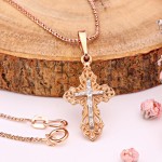 Купить золотое колье с крестиком