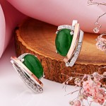 Silberohrringe 925º mit Gold in Deutschland kaufen Zirkonia Jadeit