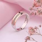Серебряное кольцо SHEILA с золотом. Фианит