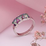 Серебряное кольцо в Германии Фианит хамелеон