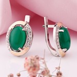 Silberohrringe 925º mit Gold in Deutschland kaufen Zirkonia Chrysopras