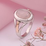 Серебряное кольцо с золотом. Розовый кварц