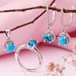 Set aus 925er Silber Türkis und Zirkonia