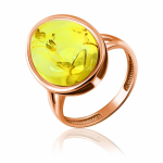 Vergoldeter Silberring mit Bernstein