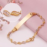 Kinderarmband mit Gravurplatte Bicolor Gold 585