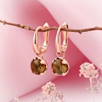 Vergoldete Silberohrhänger 925º mit Rauсhquarz