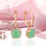 Vergoldete Silberohrhänger 925º mit Chrysopras