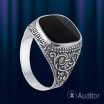Кольцо перстень "Оникс" русское серебро