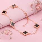 Rotgold 585 Armband mit Onyx ⌀ 6 mm