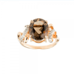 Золотое кольцо с раухтопазом и бриллиантами