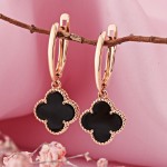 Goldohrhänger aus Rotgold 585 Schwarzer Onyx ⌀10 mm