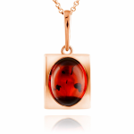 Vergoldeter Silberanhänger Damen 925 Bernstein