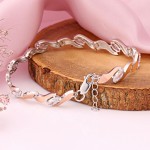 Silberarmband mit Gold und Zirkonia