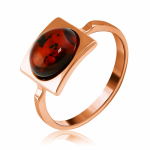 Vergoldeter Silberring mit Bernstein in Deutschland kaufen