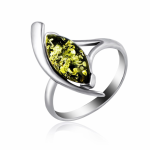 Кольцо из серебра Янтарь