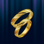 Золотое обручальное кольцо Алмазка