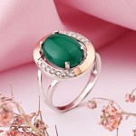 Silberring mit Gold in Deutschland kaufen Zirkonia Chrysopras